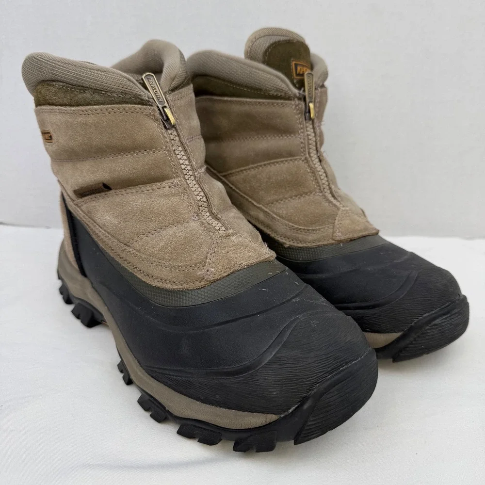 Khombu Mens Waterproof Winter Snow Boots BM1248 Tan Black Size 11M